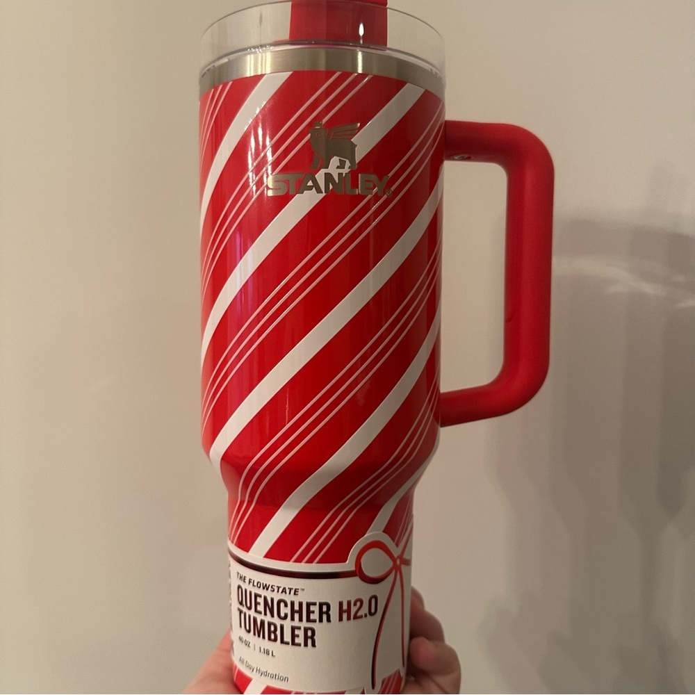 Stanley 40 oz. Candy Cane twist Striped Tumbler NWT Holiday edition
